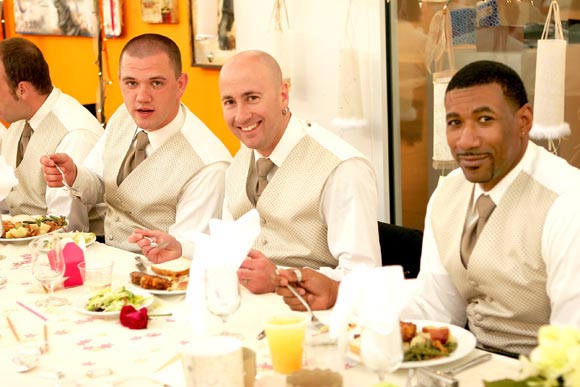 four men in wedding party
